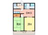 フロツグハウスカズオ 2DKの間取り