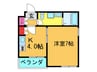 グラン・カレＢ棟 1Kの間取り