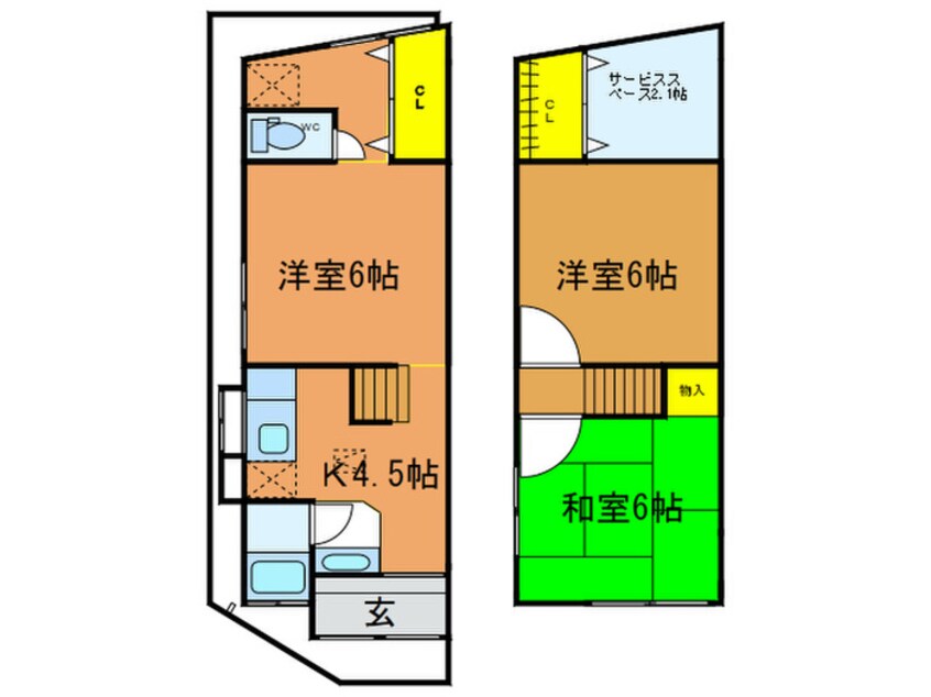 間取図 守口市金田町一丁目貸家