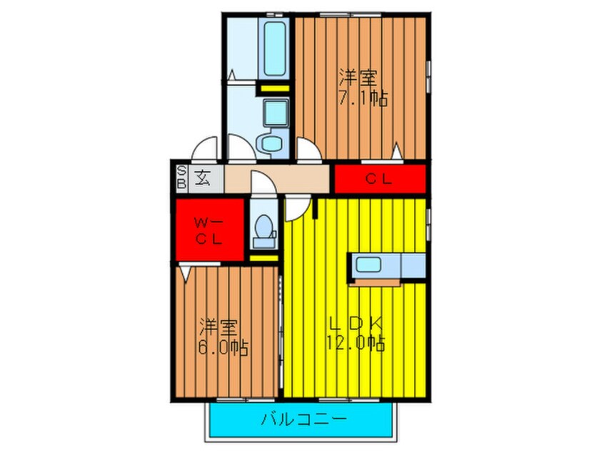 間取図 セジュ－ルやくも