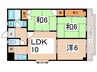 むつみハイツ 3LDKの間取り
