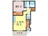 グリーンヒル朝霧 1LDKの間取り