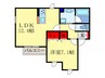 アルヴィータ 1LDKの間取り