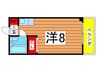 第三村西マンション 1Rの間取り