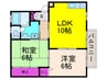 サンコートズシB棟 2LDKの間取り