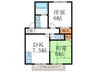 エスポワール岩倉 2DKの間取り