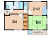 グランディア夙川Ⅱ 2DKの間取り