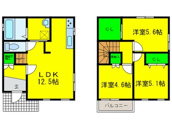 間取図 ﾌｼﾞﾊﾟﾚｽ戸建賃貸八田北町1号地