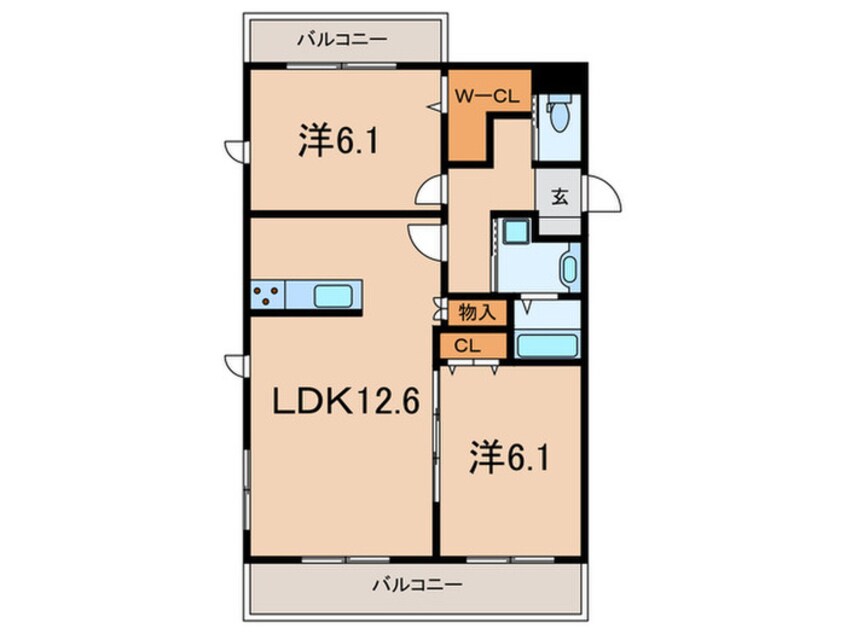 間取図 メゾンティーグル神垣Ⅱ