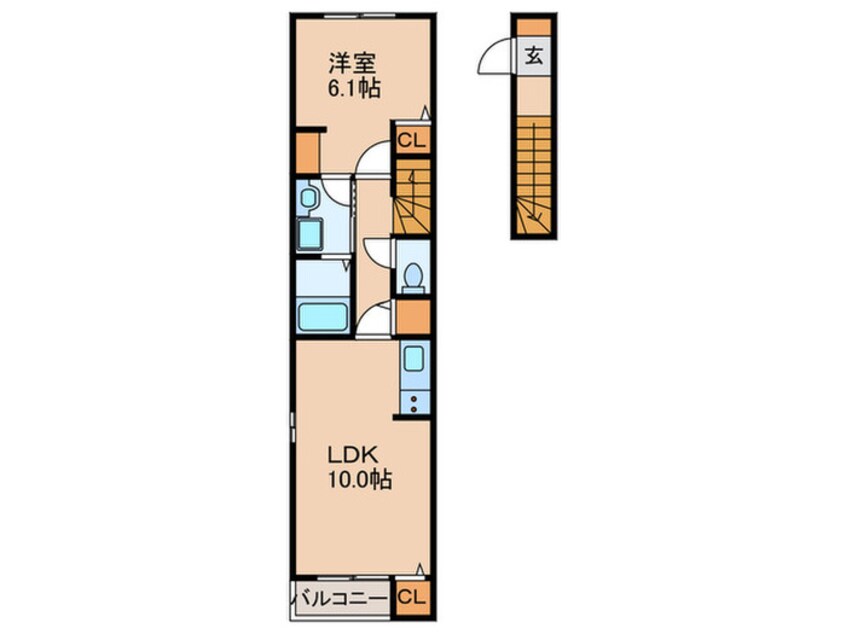 間取図 グランパレ稲野