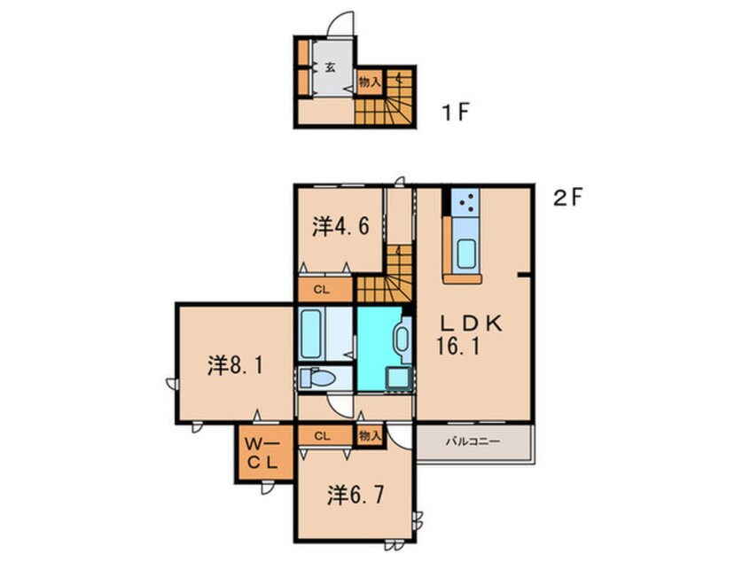 間取図 Ｄ-ｒｏｏｍ中州