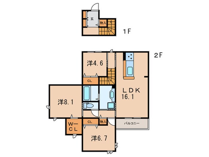 間取り図 Ｄ-ｒｏｏｍ中州