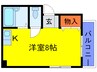 コ－ポ鳳Ⅱ 1Rの間取り