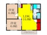 ルーミナスIKEDAⅡ 2LDKの間取り