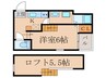 ハーモニーテラス深草東伊達町 1Kの間取り