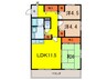 カ－スル小林 3LDKの間取り