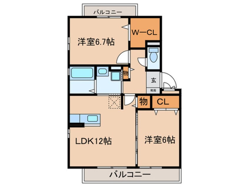 間取図 牛滝欅荘Ａ棟