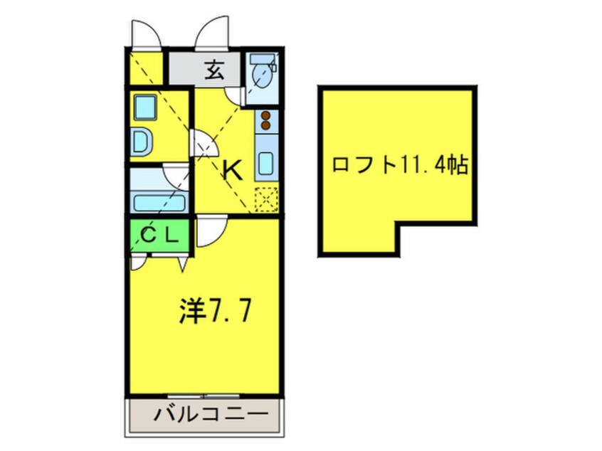 間取図 フジパレス初芝駅南Ⅰ番館