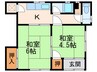 三喜荘 2Kの間取り