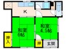 三喜荘 2Kの間取り