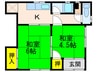 三喜荘 2Kの間取り