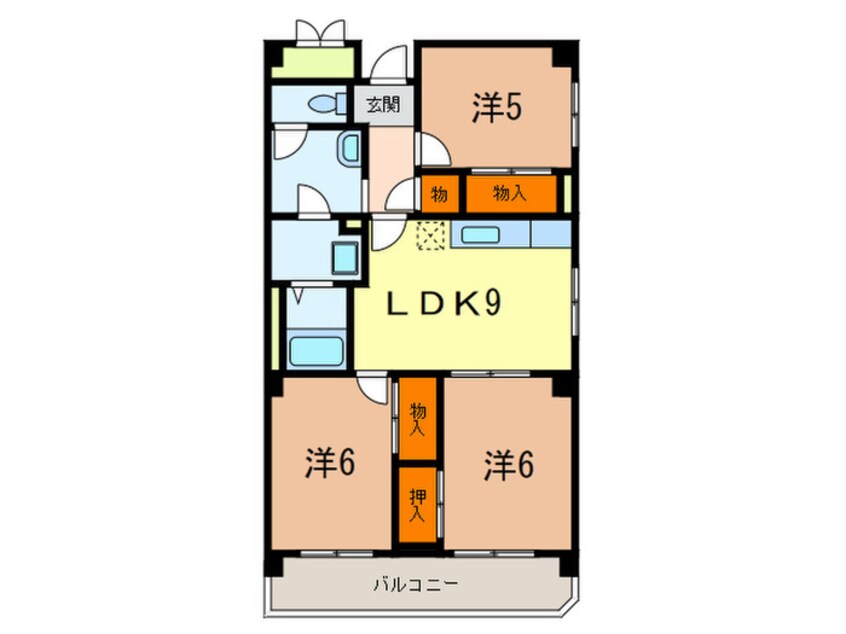 間取図 オ－リッツコ－ト甲南山手