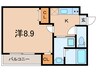 フジパレス西宮西福町Ⅱ番館 1Kの間取り