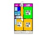 ベルクレール堺 2DKの間取り
