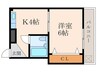 コスモ武庫川 1Kの間取り