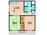 第二グリーンハイツ 2LDKの間取り