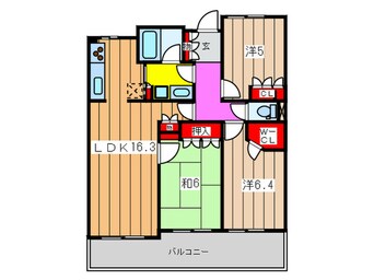 間取図 カスタリア上町台