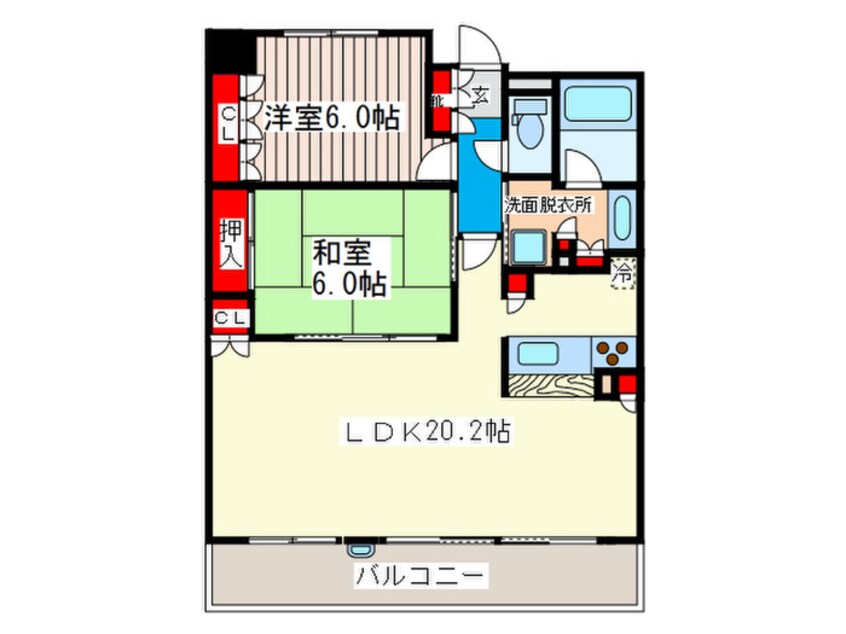 間取図 カスタリア上町台