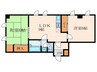 リアライズ尼崎 2LDKの間取り
