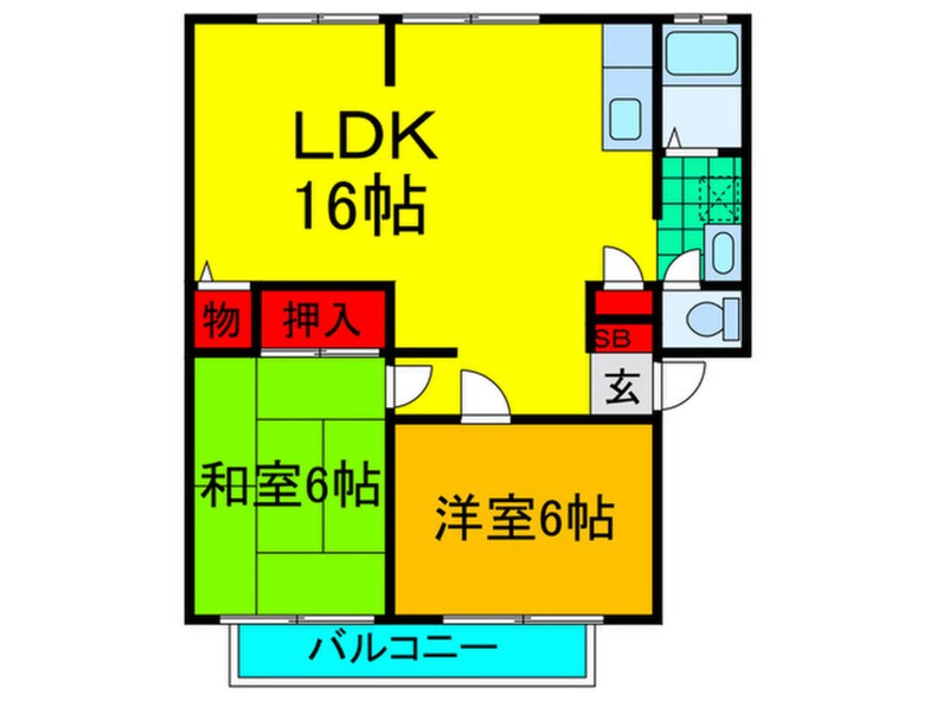 間取図 カパーナ阪下Ｃ