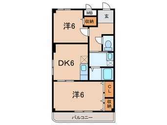 間取図 ﾊﾞｰｼﾞﾝﾌﾞﾘｯｼﾞ