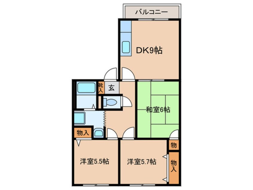 間取図 アルテトリア日根野Ｃ棟