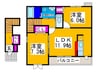 ラフレシール三日市Ⅲ 2LDKの間取り