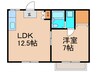 シャトートキワ 1LDKの間取り