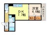 ＬａＬａ錦が丘 1DKの間取り
