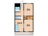 明神マンション２号 2DKの間取り