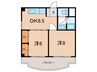 ピュア西口 2DKの間取り