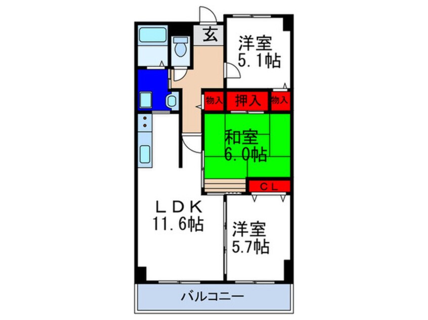 間取図 ｸﾞﾗﾝﾍﾞｰﾙ桃山台