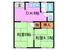 野口文化東棟 2DKの間取り