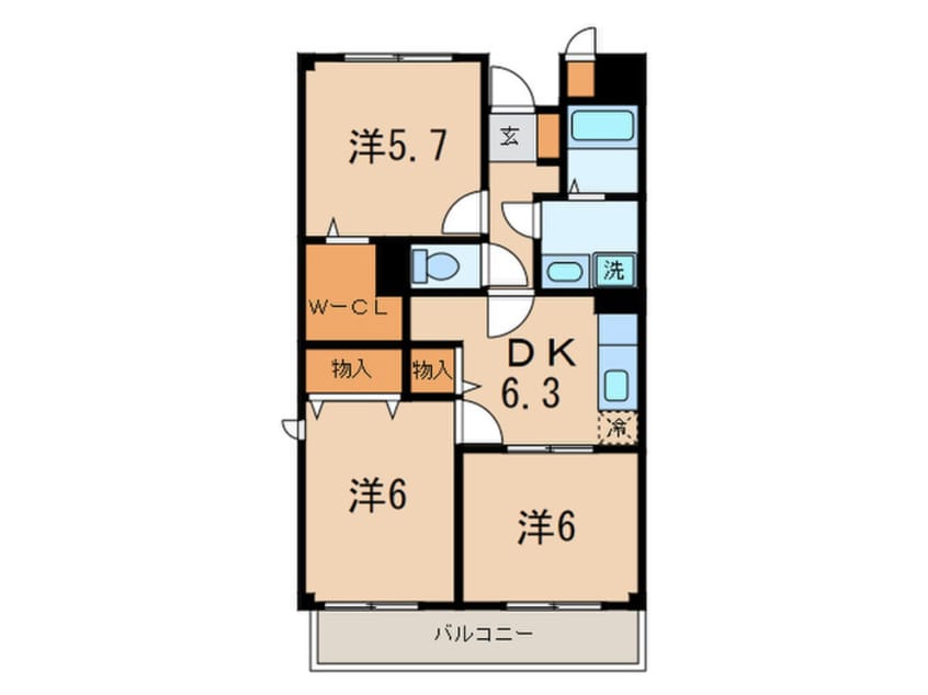 間取図 ソレア－ド北六甲