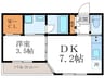 ＢｌａｎｃＮｅｉｇｅ二条城北 1DKの間取り