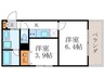 ＢｌａｎｃＮｅｉｇｅ二条城北 2Kの間取り