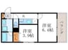 ＢｌａｎｃＮｅｉｇｅ二条城北 2Kの間取り