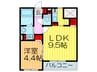 ライズアップ西尾 1LDKの間取り