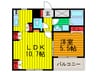 ライズアップ西尾 1LDKの間取り