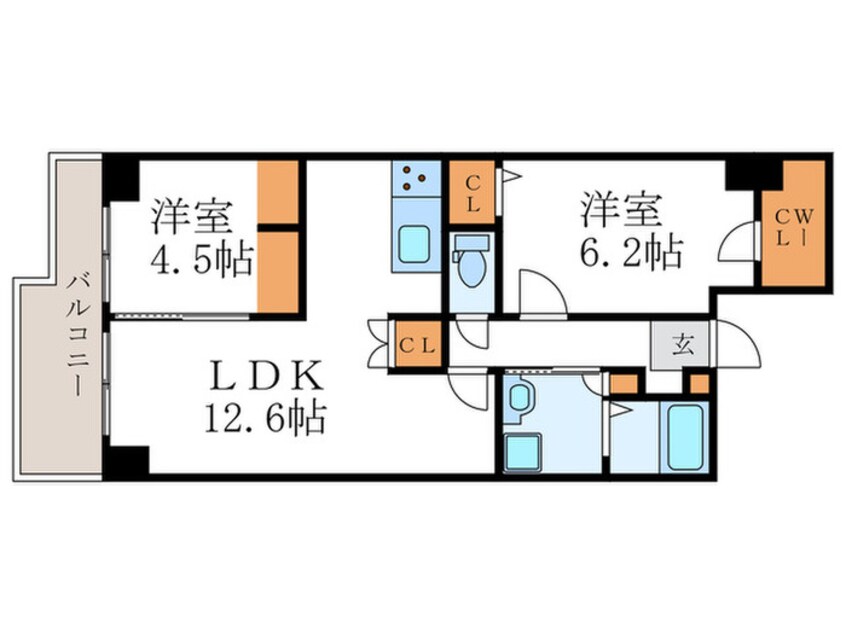 間取図 パインフィ－ルド七条